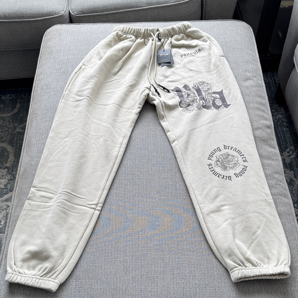 YoungLA Beige Joggers with Graphic Design